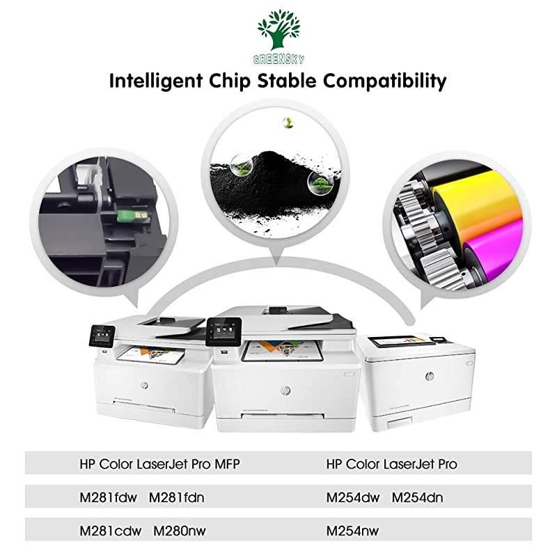 Compatible Toner Cartridge Replacement for HP 202A M281fdw CF500A for HP Laserjet Pro MFP M281fdw M254dw M281cdw M281dw M280nw CF501A CF502A CF503A Printer (BCMY, 4-Pack)