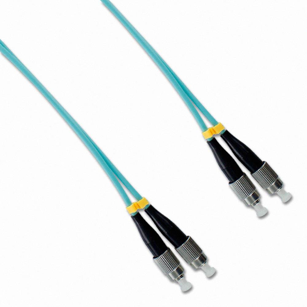 NavePoint FC-FC 10GB Fiber Optic Cable Duplex 50/125 Multimode 2M Aqua