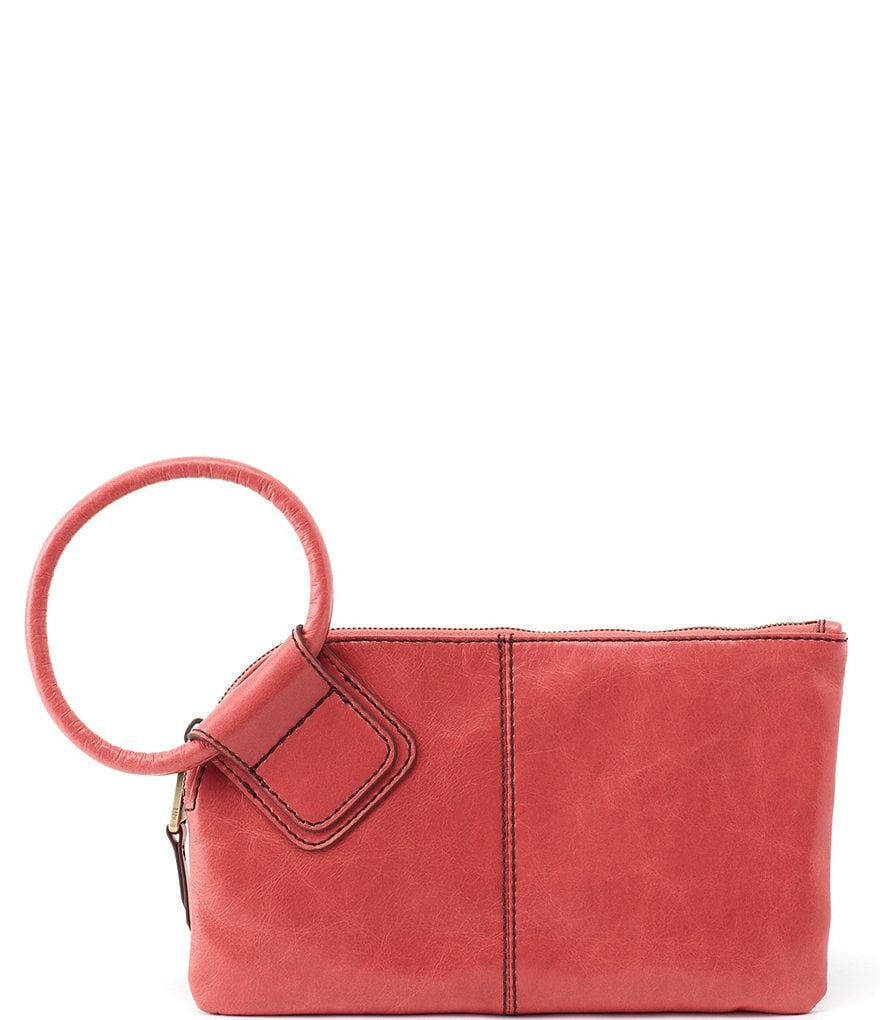 HOBO Sable Top Grain Leather Tassel Ring-Handle Top Zip Wristlet