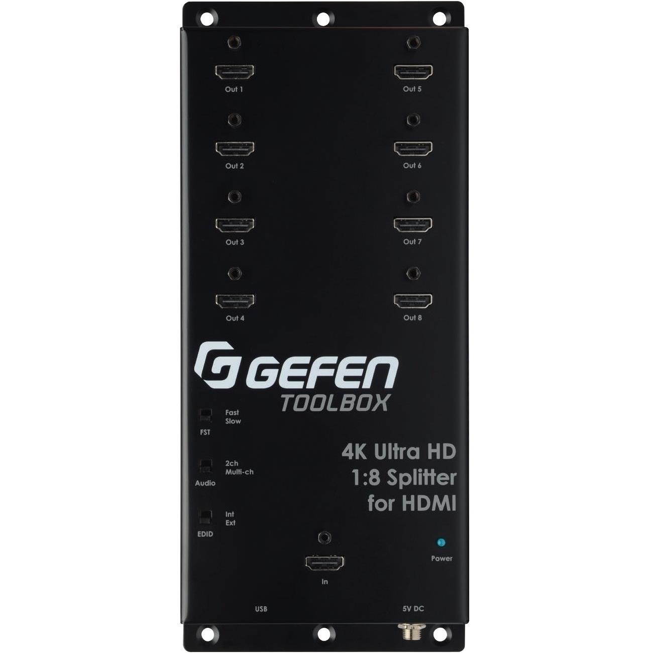 Gefen  4K DCI & ULTRA HD 1:8 HDMI Splitter with Cascading Output (Black)