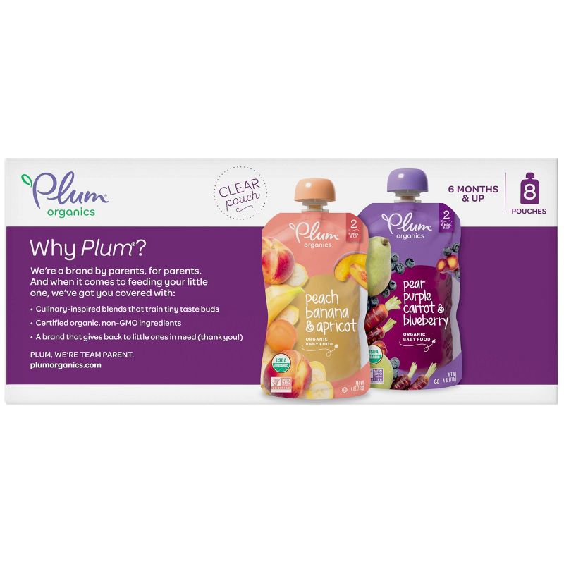 Plum Organics Stage 2 Fruit & Veggie Baby Meals - 8ct/4oz Each