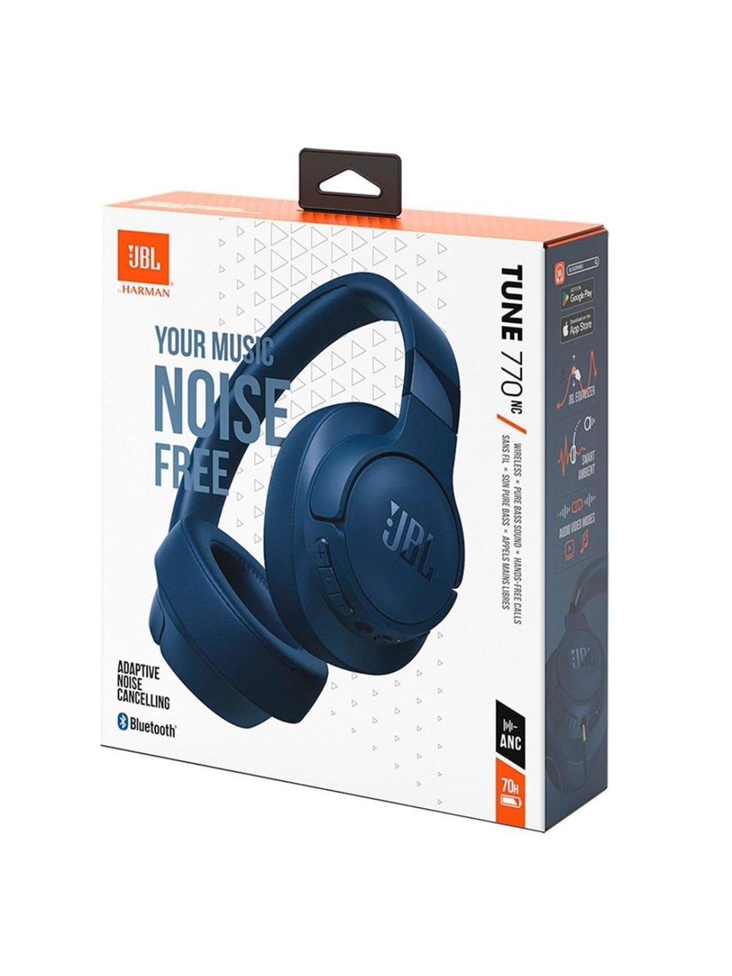JBL Tune 770NC Wireless Over Ear ANC Headphones with Upto 70 Hrs Playtime, Google Fast Pair (Blue)