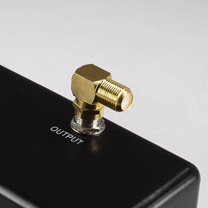 Coaxial Cable Right Angle Connector 10 Pack for Tight Corners and Flat Panel TV Mounting 90 Degree F Type Adapter for Coax Cable and Wall Plates