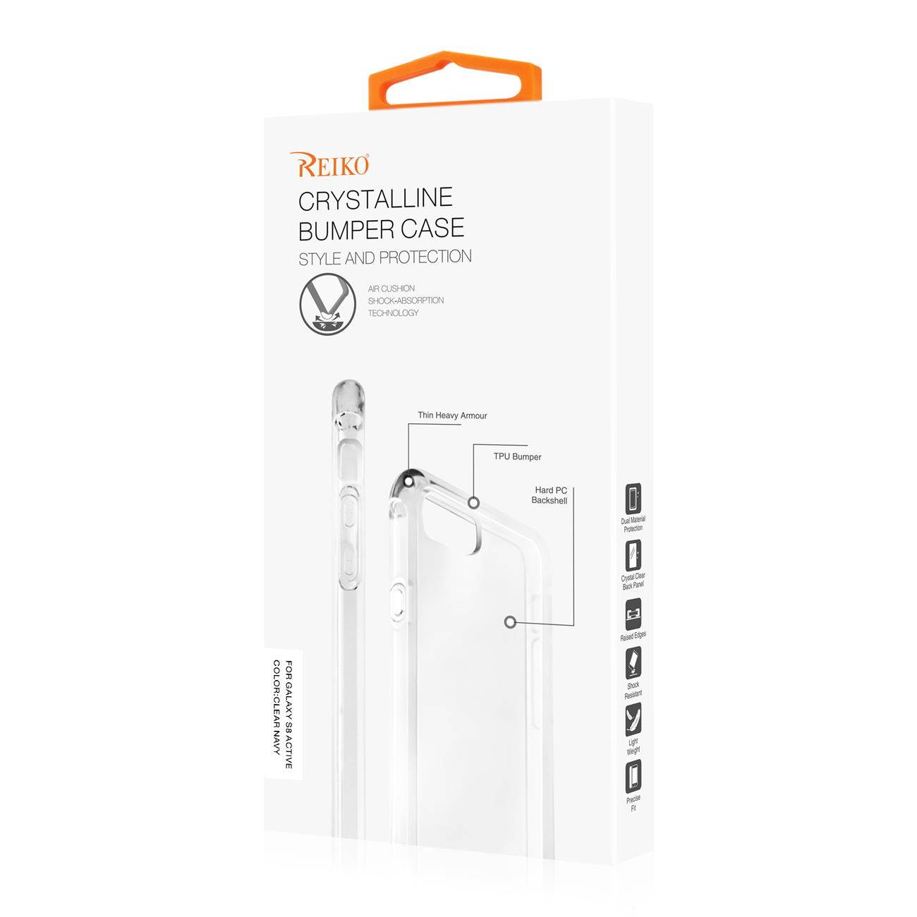 Reiko Samsung Galaxy S8 Active Clear Bumper Case With Air Cushion Protection In Clear Navy