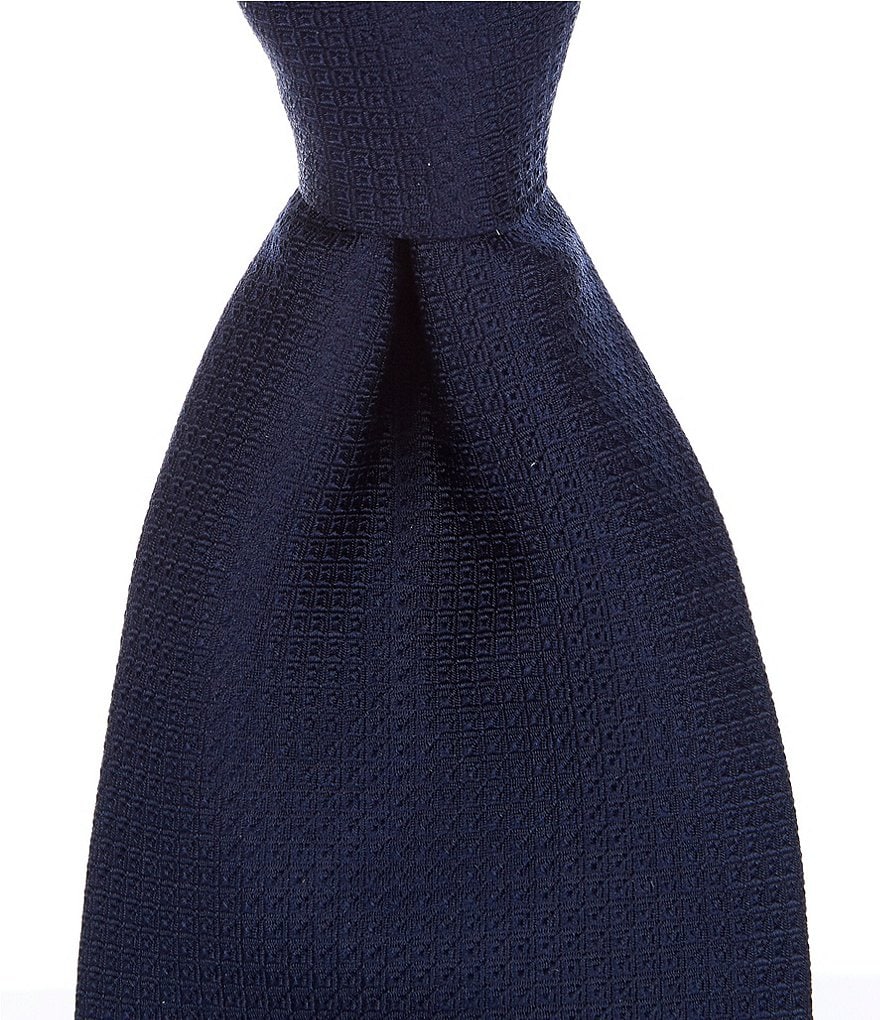 Roundtree & Yorke Big & Tall Carlisle Stripe Traditional 3 3/8#double; Silk Tie