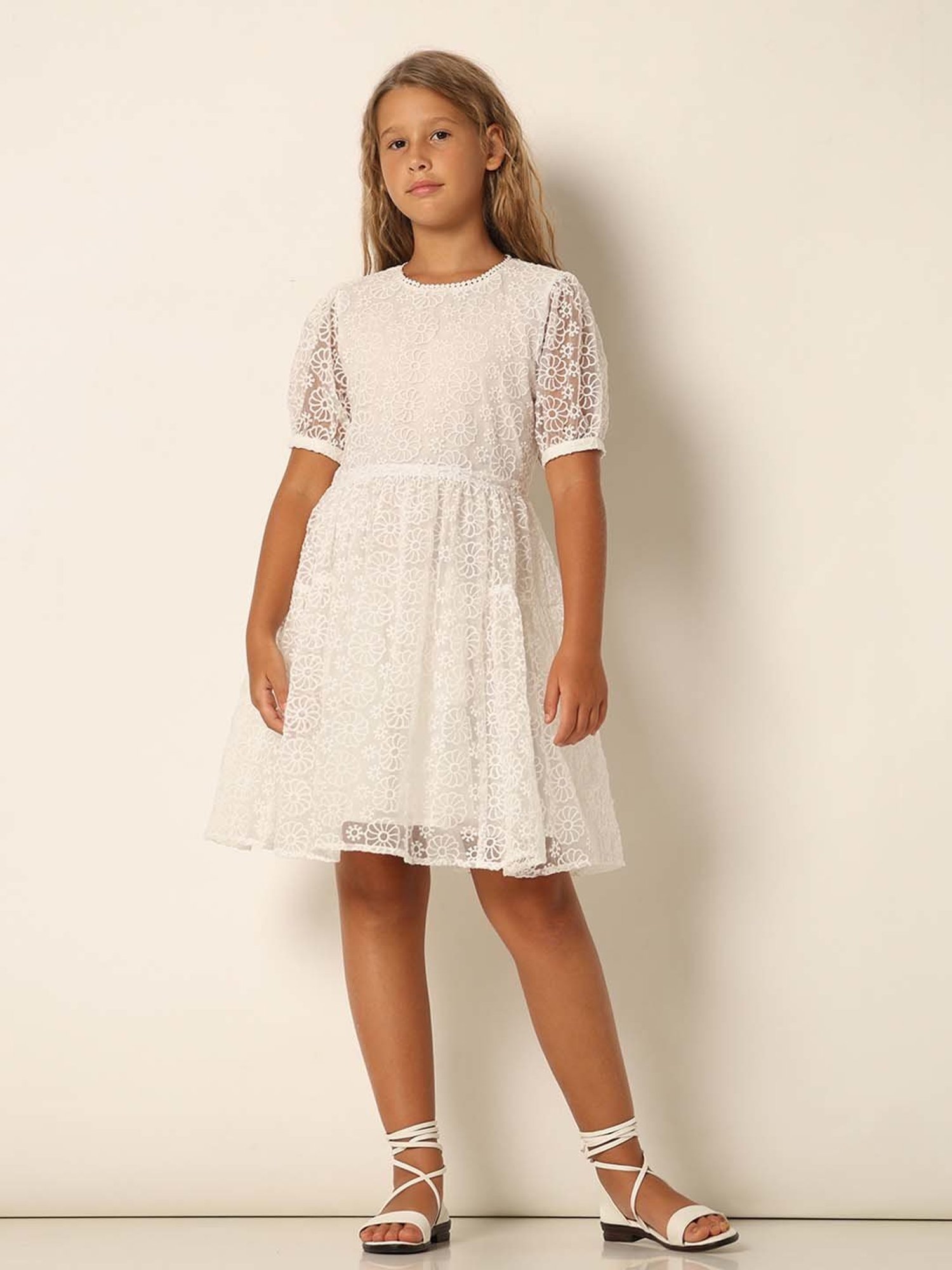 VERO MODA GIRL White Embroidered Dress