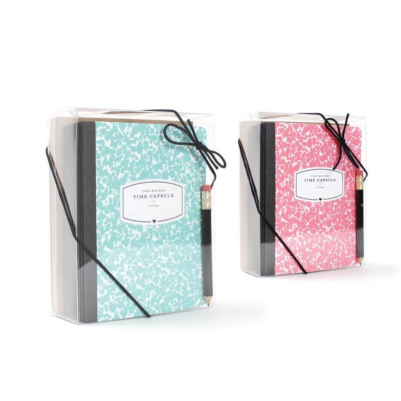 First Birthday Time Capsule Card Teal - Inklings Paperie