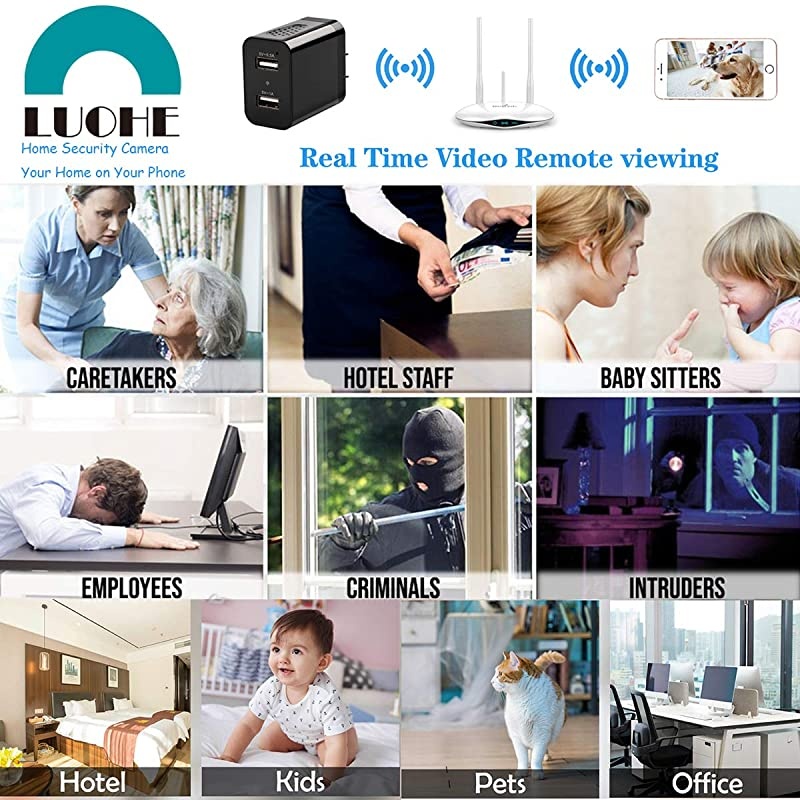 Spy Camera - WiFi Cameras - Camera with Live Feed WiFi - Spy Cameras - Home Mini Nanny Cam Camera with Video Recording - Spy Camera Wireless with Remote Access