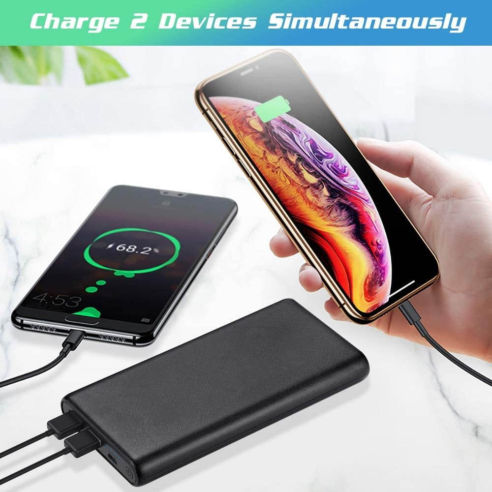 Portable Charger 26800mAh Power Bank Ultra-High Capacity Universal External Battery Pack with 4 LED Indicator Dual USB Ports Battery Backup for Smart PhonesTablet and More-[Black]