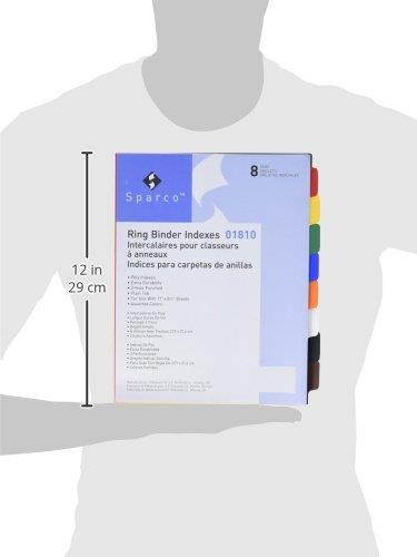 Sparco Non-Insertable Poly Indexes, 3-HP, 8-Tab, 11 x 8-1/2 Inches, Multicolor (SPR01810)
