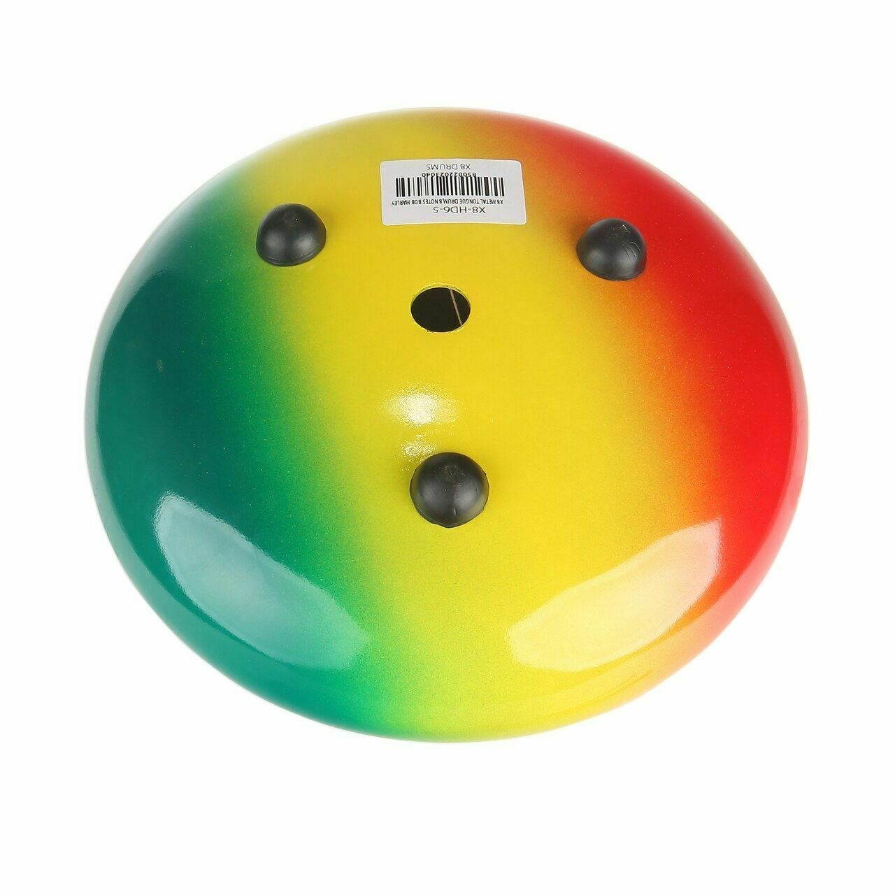 Reggae Rasta Metal Tongue Drum with 8 Notes, Includes Mallets