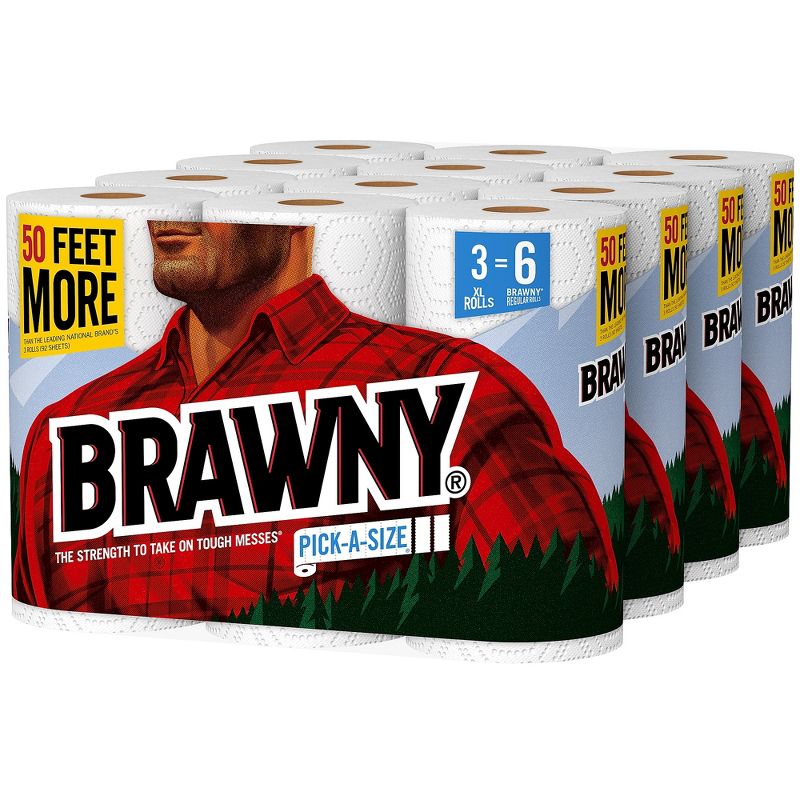 Brawny Pick-a-Size Paper Towels 2 Ply 12 XL Rolls/Carton (44153) 44153/50