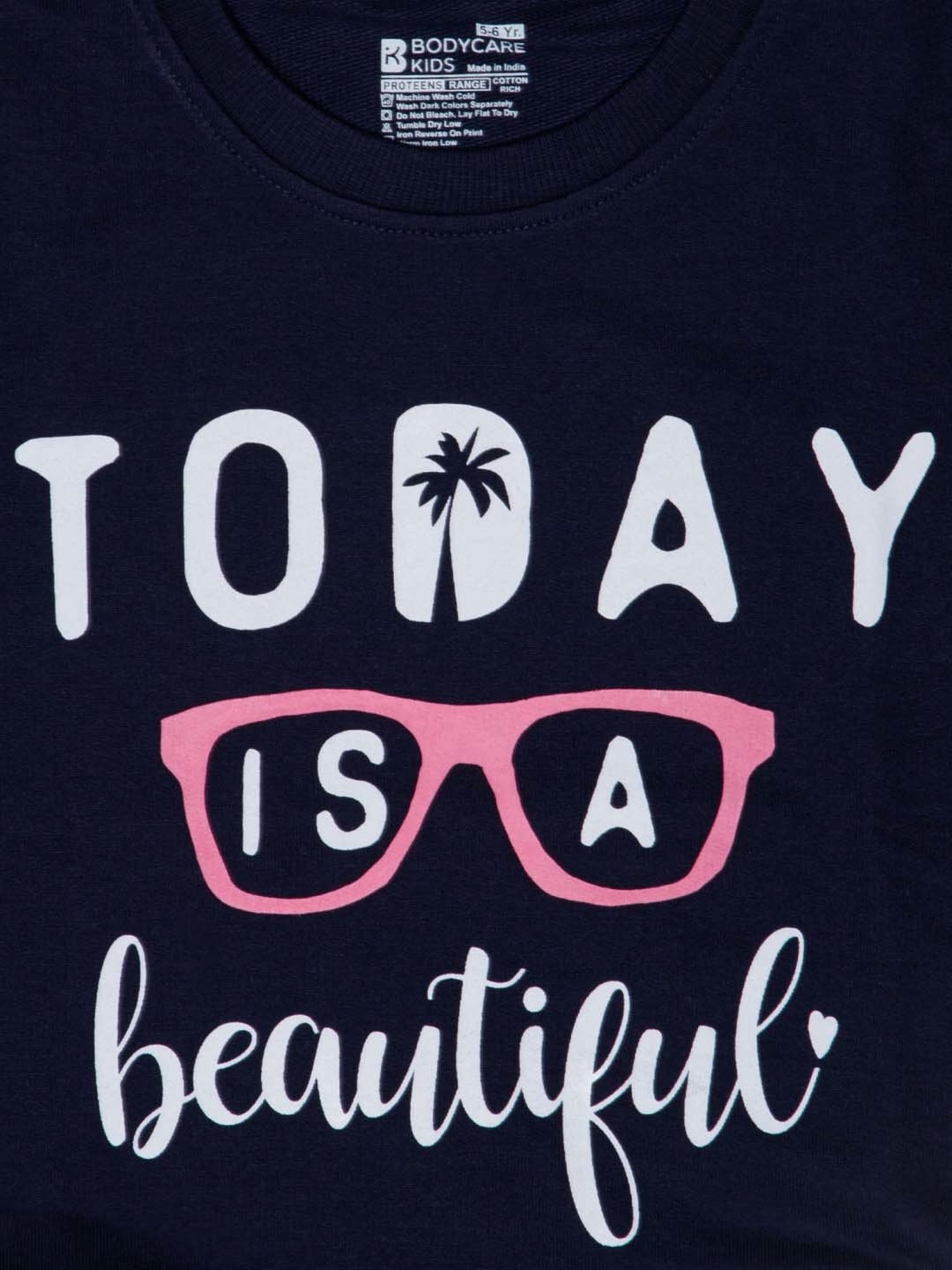 Bodycare Kids Navy Cotton Printed Full Sleeves Sweatshirt