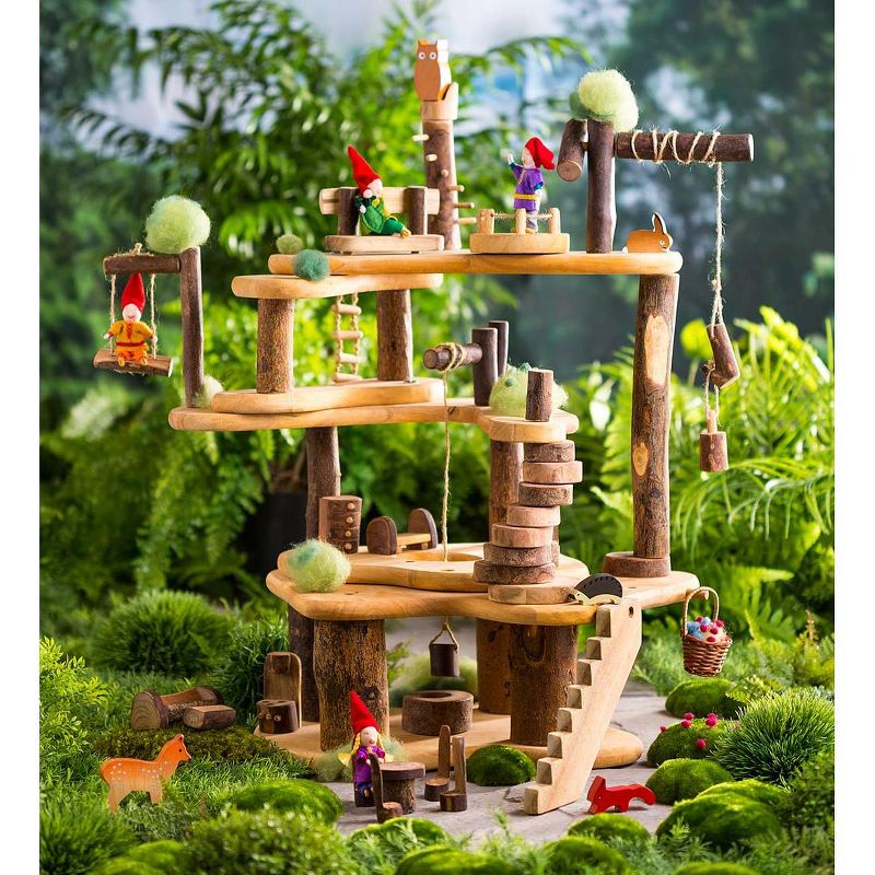 HearthSong - Tree Fort Super Saver Wooden Dollhouse Playset for Kids