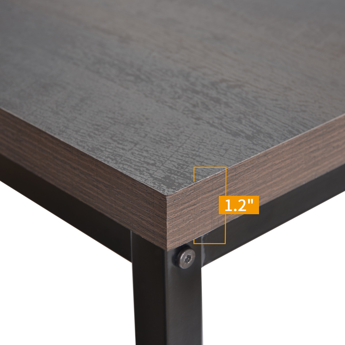 Modern L-Shaped Corner Desk Computer Office Desk Gaming Desk PC Laptop Gaming Table Workstation With 2-Tier Storage Shelves For Home Office Solid Metal Frame With Foot Rest (Walnut)