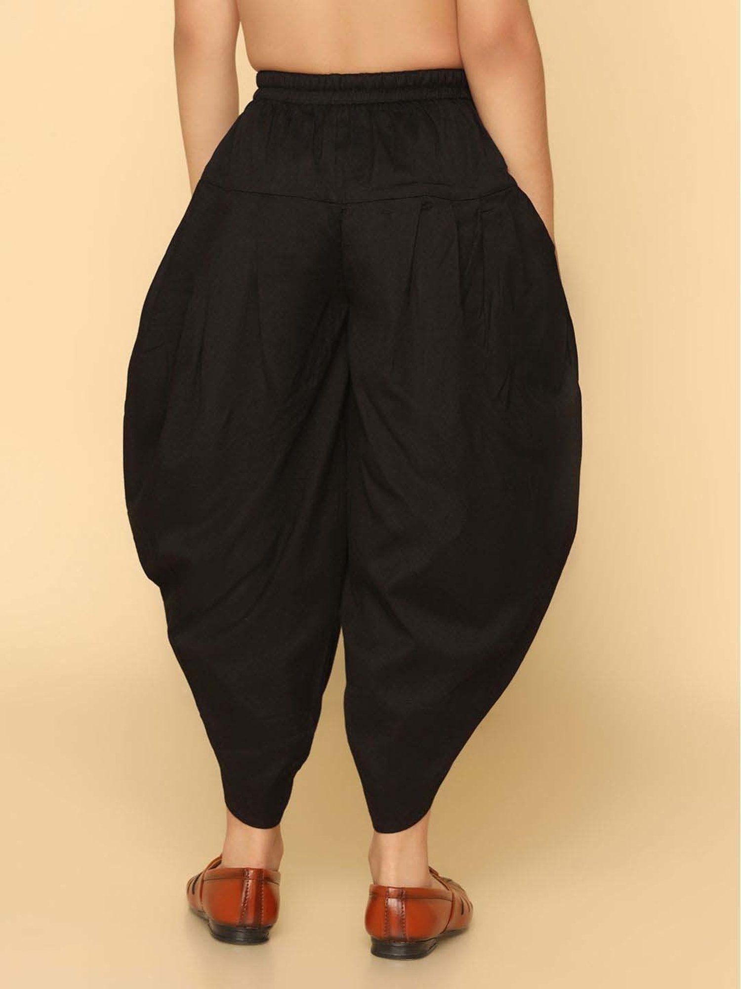KISAH Kids Black Cotton Regular Fit Dhoti Pants