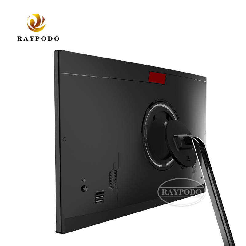 Raypodo New design 23.8 inch FHD All In One computer I3-7100 / I5-7400 / I7-8700 4G+120GB SSD with popup camera and wireless phone charging stand
