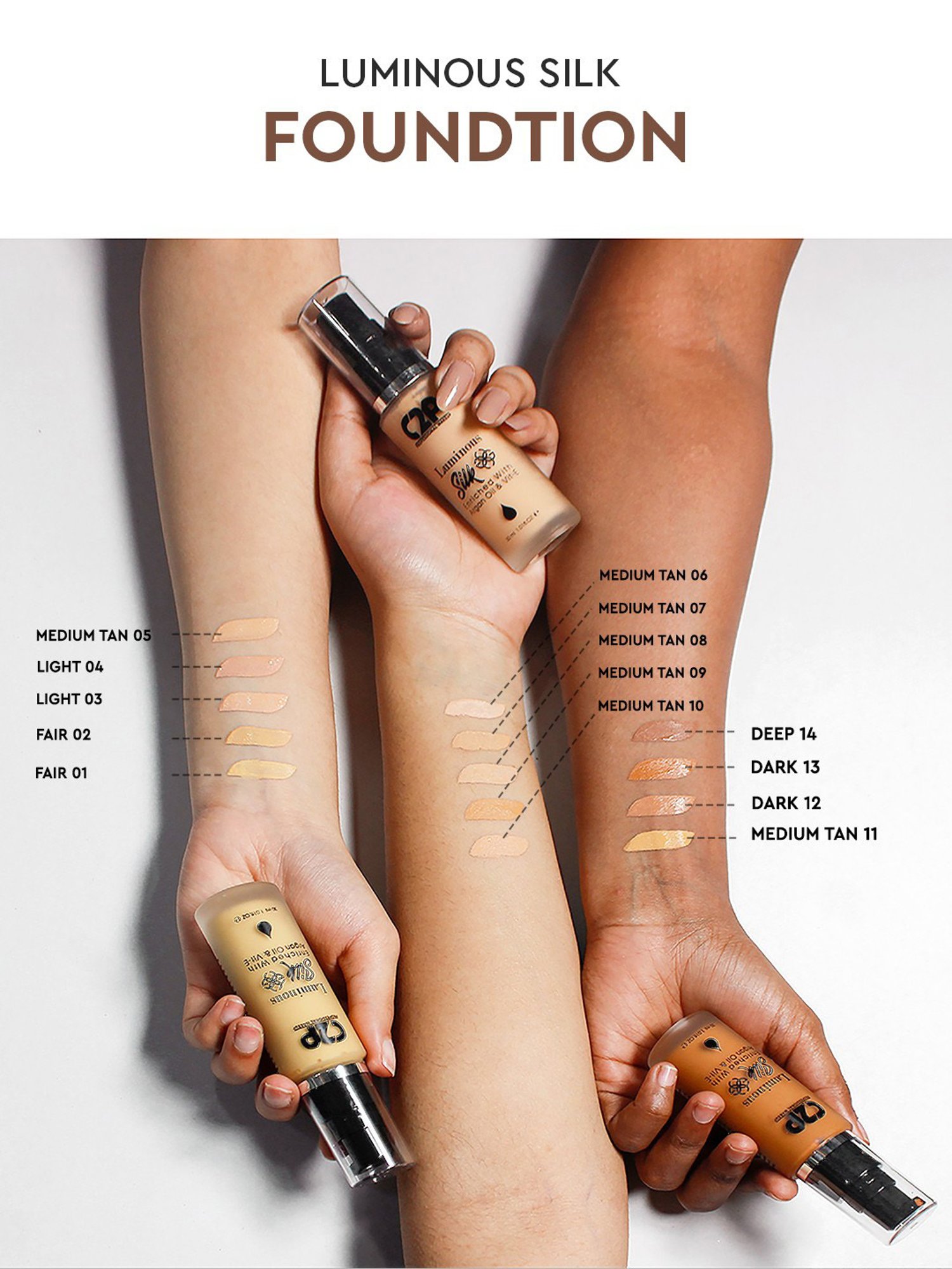 C2P PROFESSIONAL MAKEUP Luminous Silk Foundation Medium Tan 06 - 30 ml