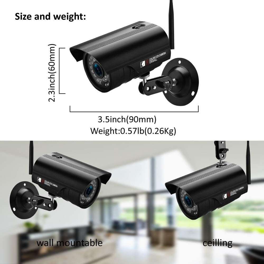 zxcv Wireless Surveillance Cameras Outdoor Long Range 1080P HD Dynamic Capture IP66 Waterproof Mail Alarm Video Playback Infrared P2P Wireless Monitoring System