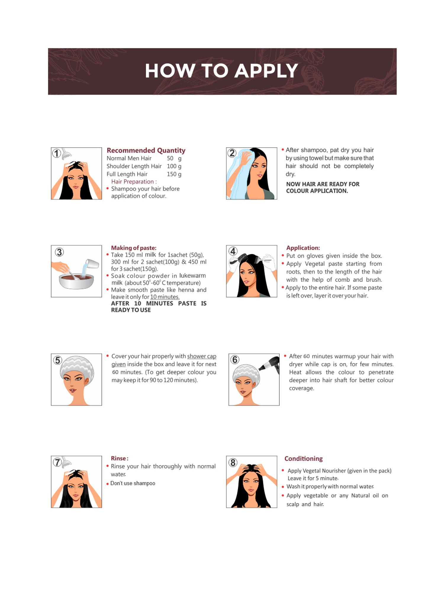 Vegetal Hair Safe Color Burgundy - 50 gm