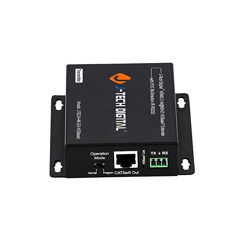 4K Ultra HD HDBaseT HDMI Extender Over Cat5e/6 Ethernet up to 230ft (1080P) 130ft (4K), Supports HDMI 2.0 HDCP 2.2/1.4, RS232, Bi-Directional IR and PoC