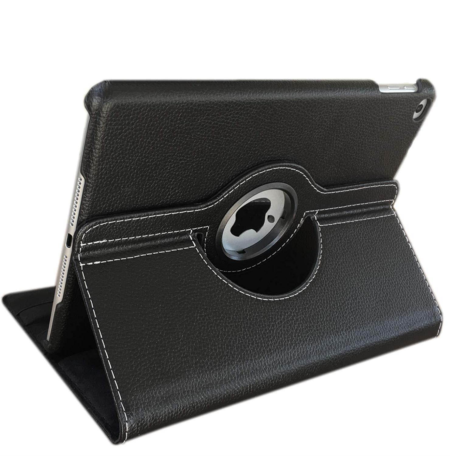 iPad Air 1st Generation case Compatible Models A1474 A1475A1476 MD785LL/A MD876LL/A 360 Rotating Stand with Wake Up/Sleep Function (Black)