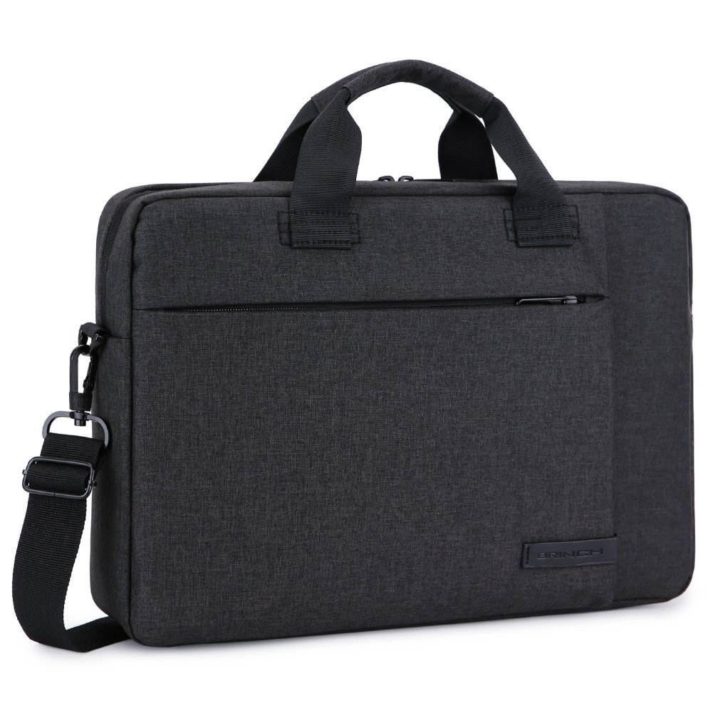 BRINCH Laptop Bag 13.3 Inch, Stylish Fabric Laptop Messenger Shoulder Bag Case Briefcase for 13 - 13.3 Inch Laptop / Notebook / MacBook / Ultrabook / Chromebook Computers (Black)
