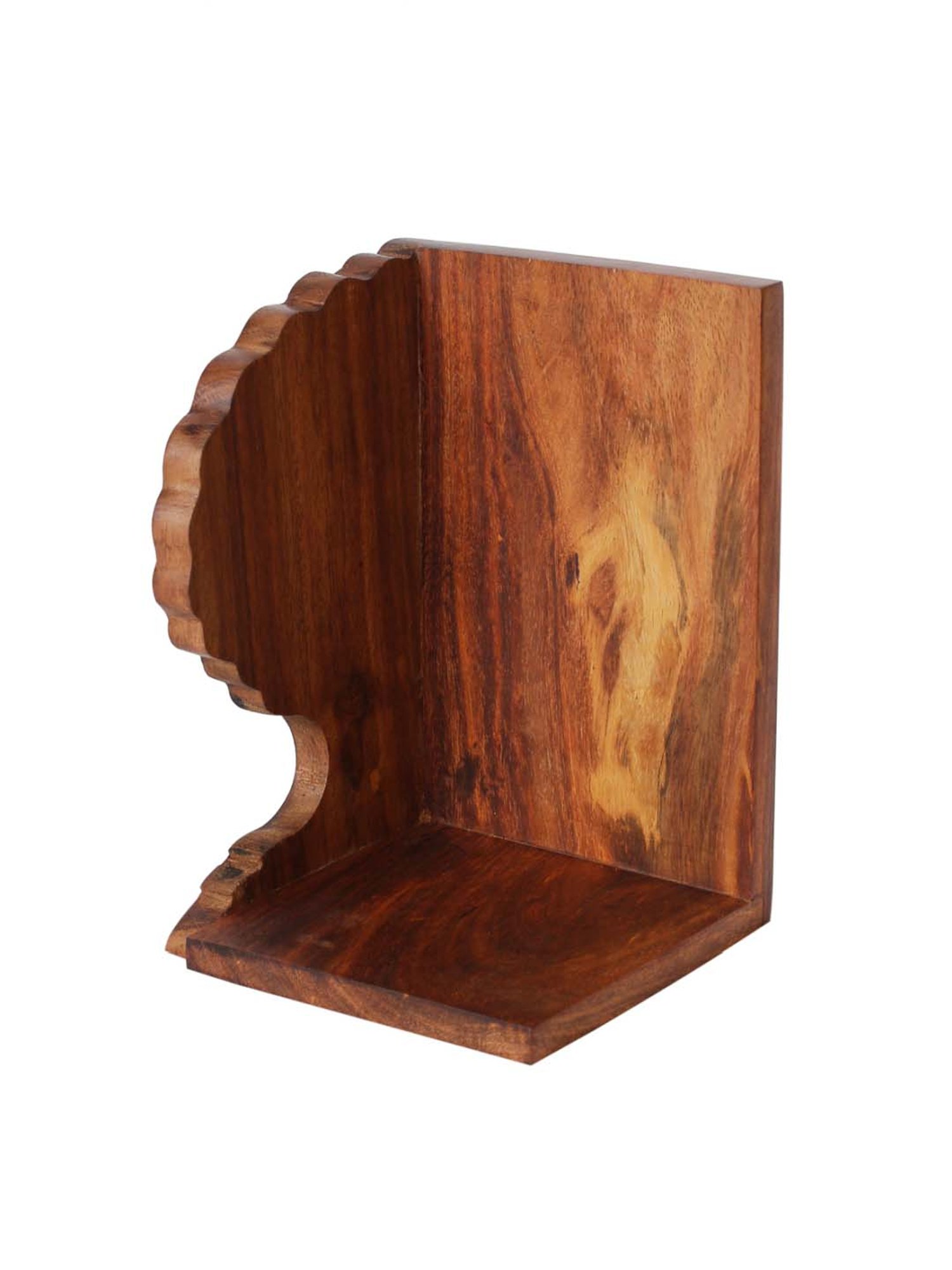 VarEesha Brown Sheesham Wood Banyan Tree Shaped Bookend - Set of 1