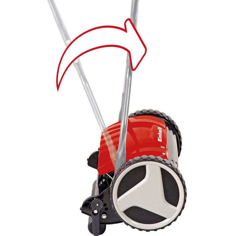 Einhell GE-HM 38 S-F Manual Deluxe 15-Inch 5-Blade High-Quality Steel Reel Mowing System Push Reel Mower, Easily Removable 6.9-Gallon Collection Bag