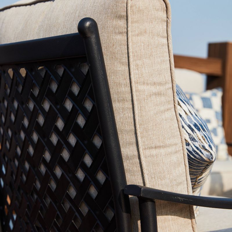 5pc Patio Steel Patio Seating Sets Cream - Lokatse