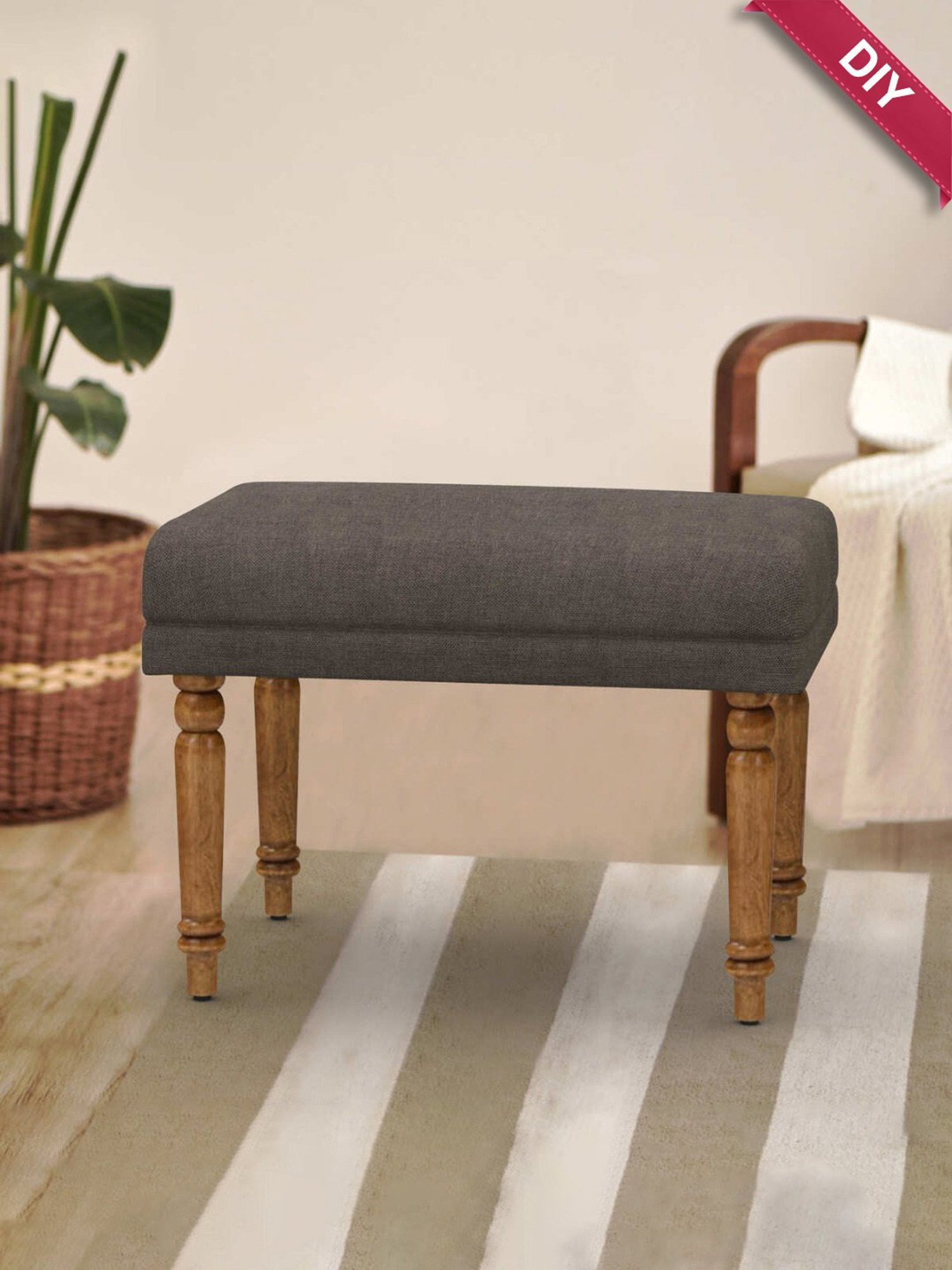 Picardy Vanity Stool Fabric/Antique Pearl - Acme Furniture