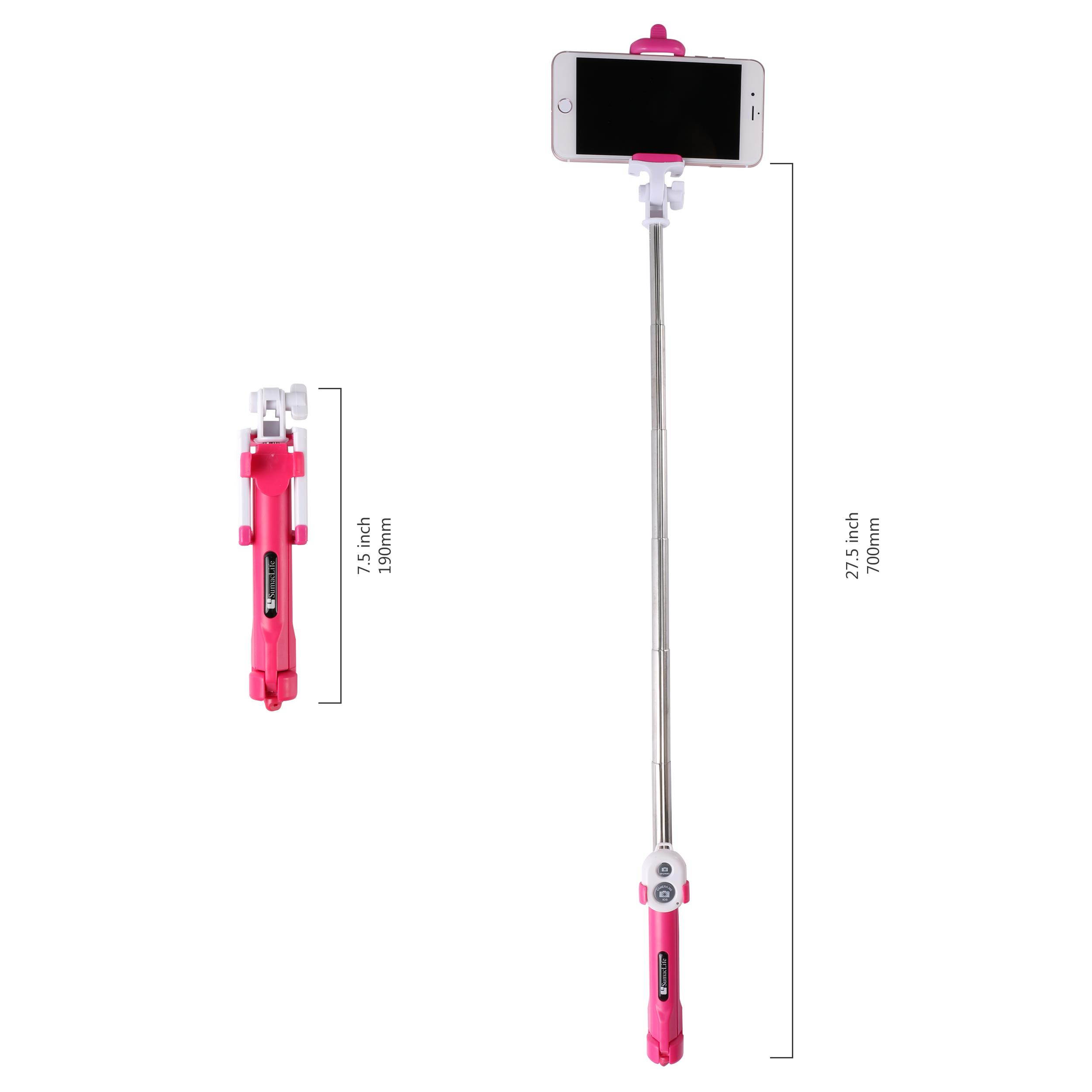 SumacLife Blue Hybrid 2-in-1 Bluetooth Selfie Stick with Built-in Tripod and Wireless Remote Control Shutter for Smartphones