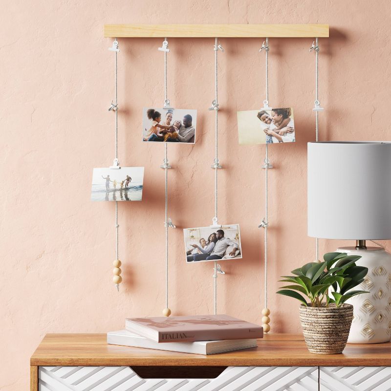 20" Beaded Photo Wall Hanging Natural - Opalhouse™