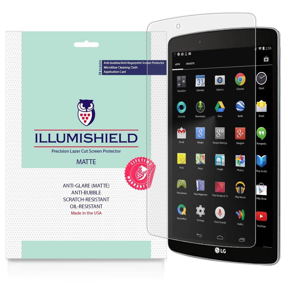 iLLumiShield Matte Screen Protector Compatible with LG G Pad F 8.0 (2-Pack) Anti-Glare Shield Anti-Bubble and Anti-Fingerprint PET Film