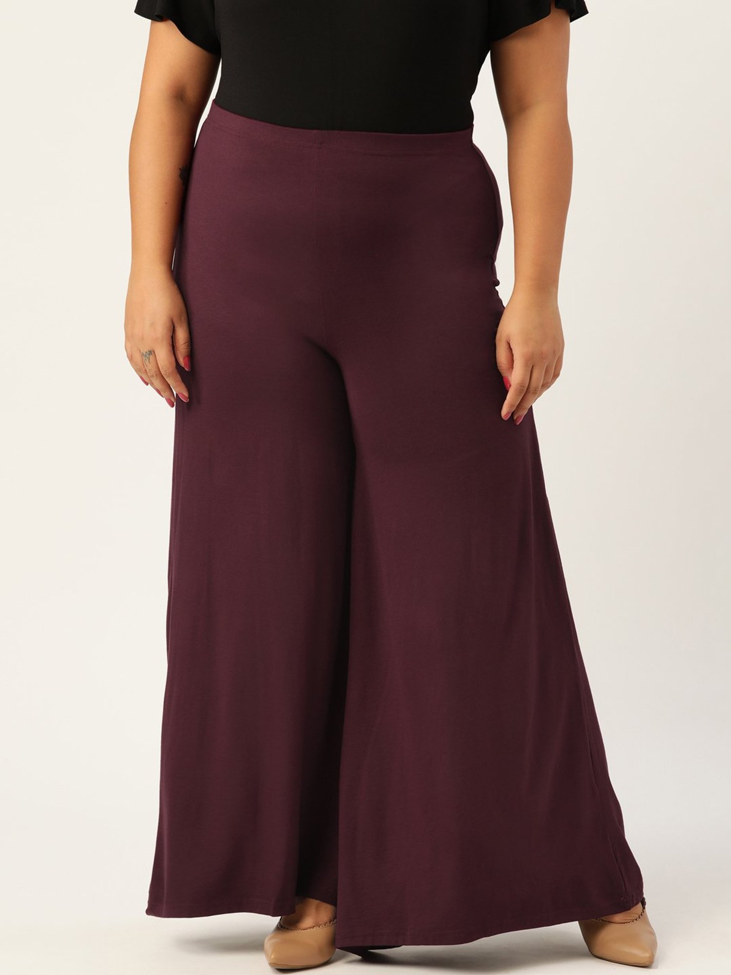 theRebelinme Purple High Rise Palazzos