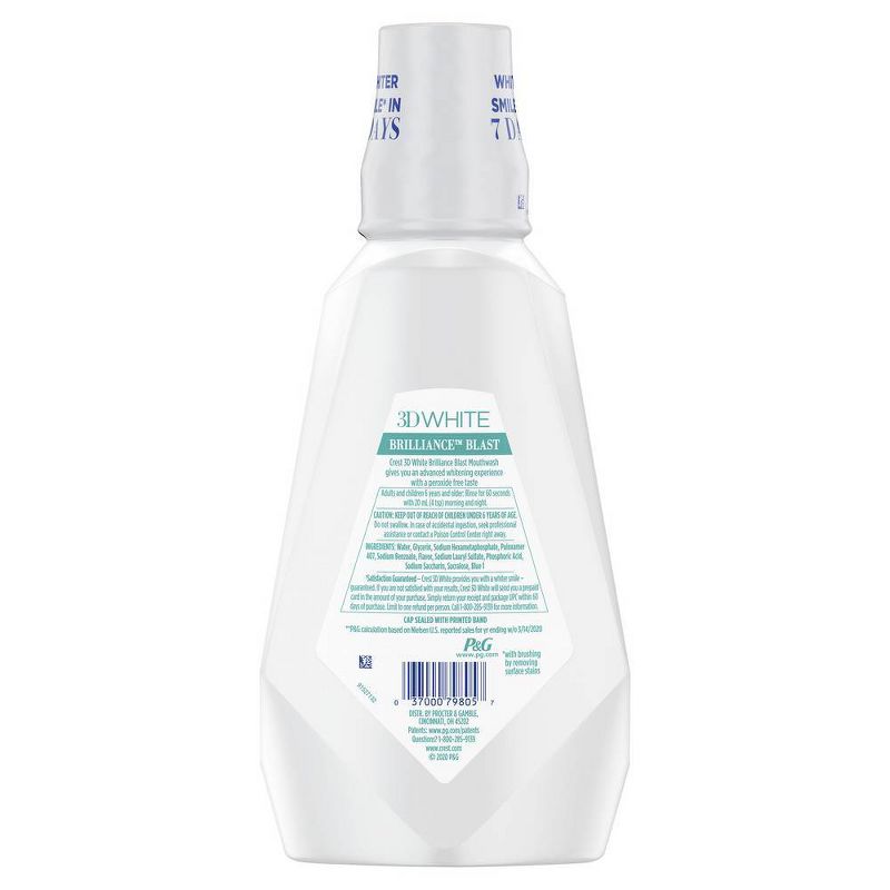 Crest 3D White Brilliance Blast Mouthwash - 1L