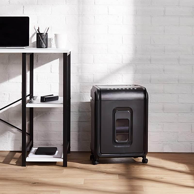 Basics 12Sheet HighSecurity MicroCut Paper CD and Credit Card Shredder with Pullout Basket