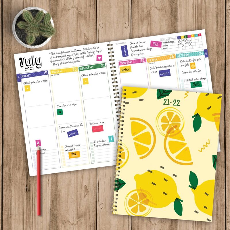 2021-22 Academic Planner 8.5" x 11" Make Lemonade Daily/Weekly/Monthly - The Time Factory