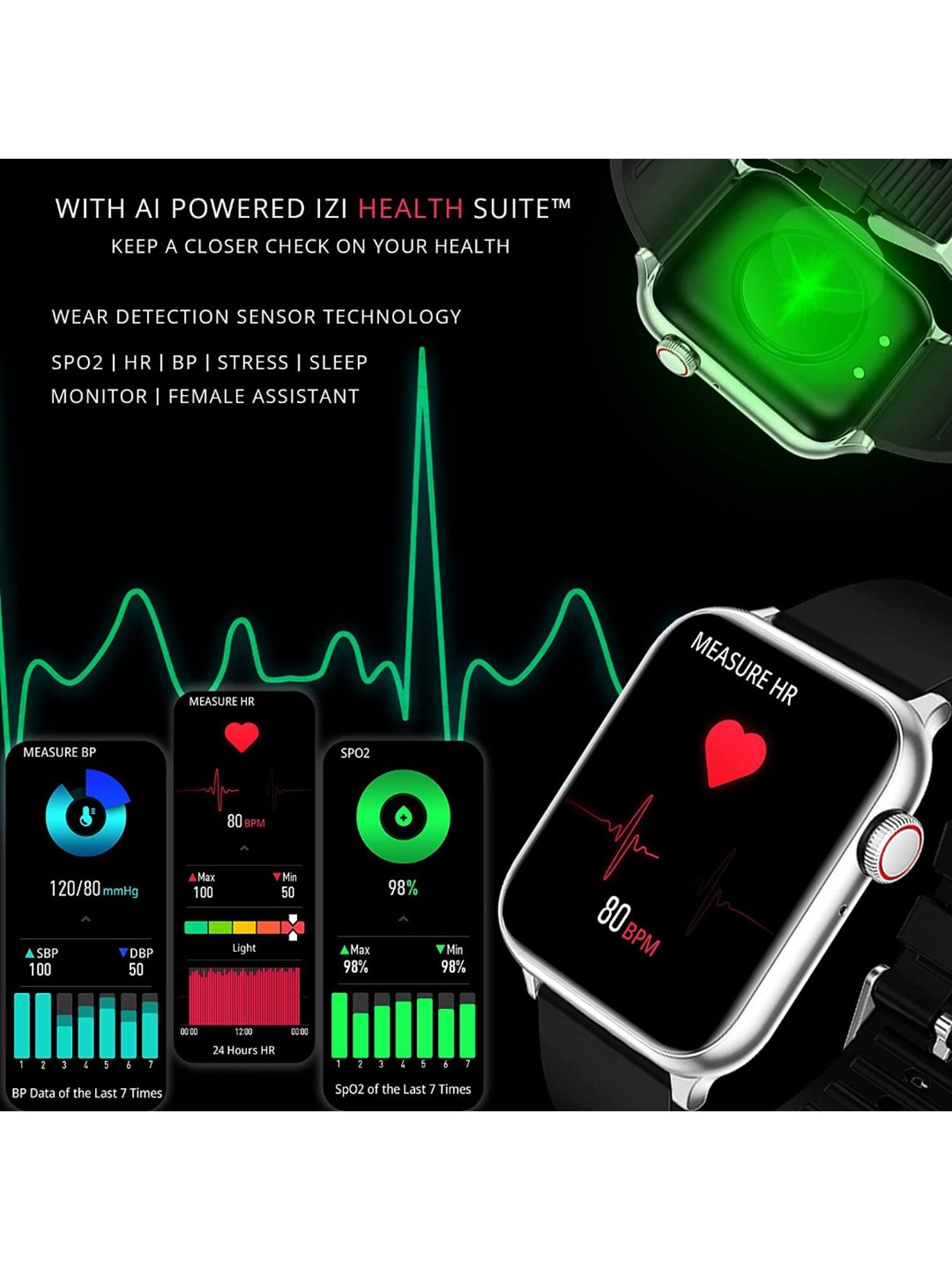 IZI Prime 1.78 inch 650 NITS Retina Amoled BT Calling Smartwatch (Metal Black)