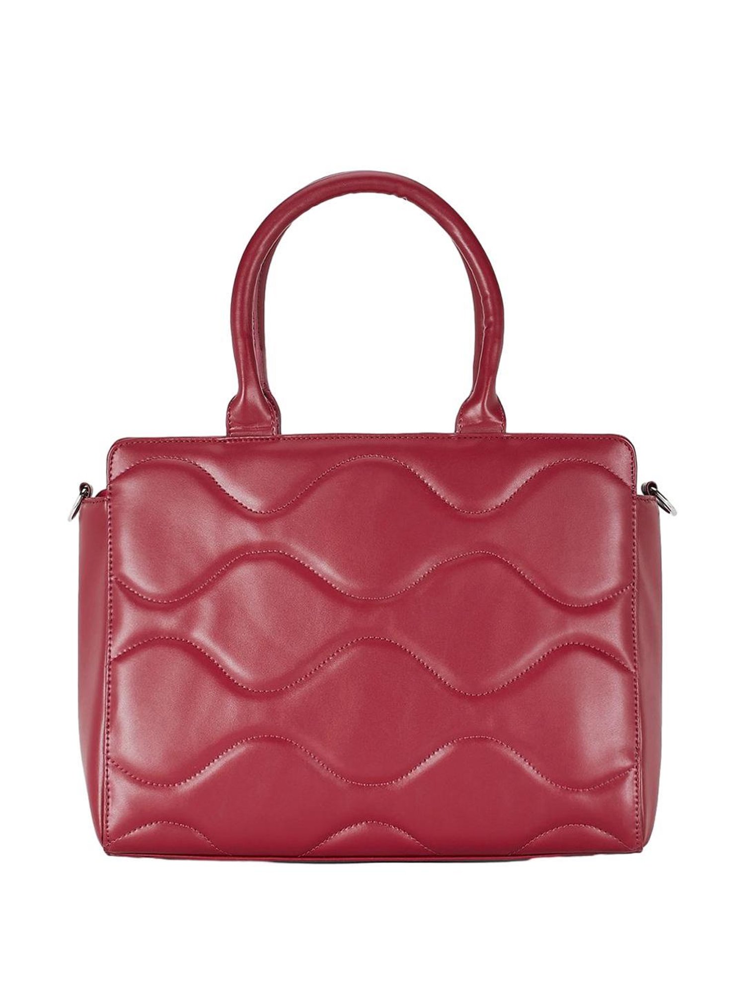 United Colors of Benetton Camilla Maroon Quilted Medium Handbag