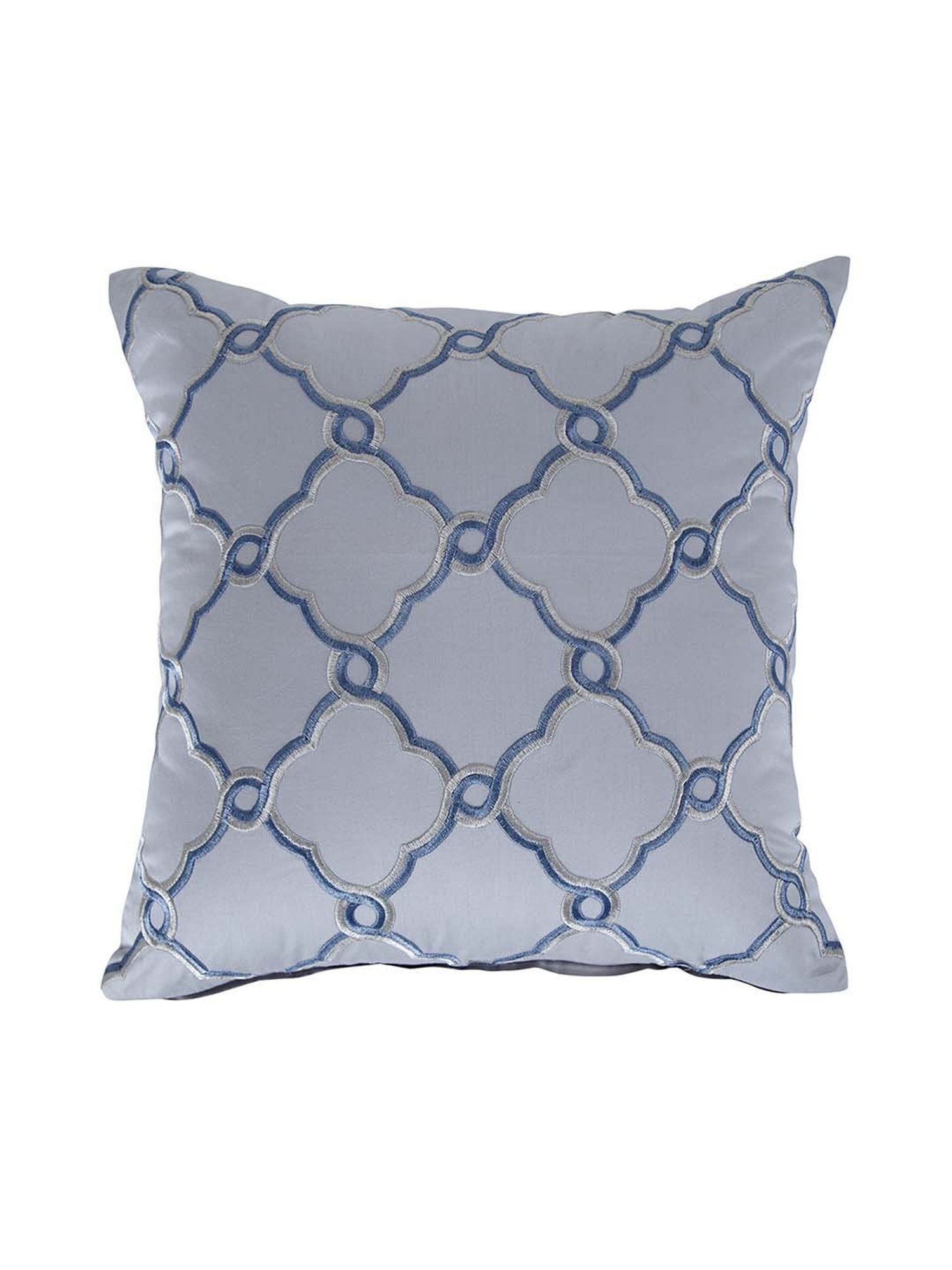 Maspar Fretwork Light Blue Cotton Cushion Cover