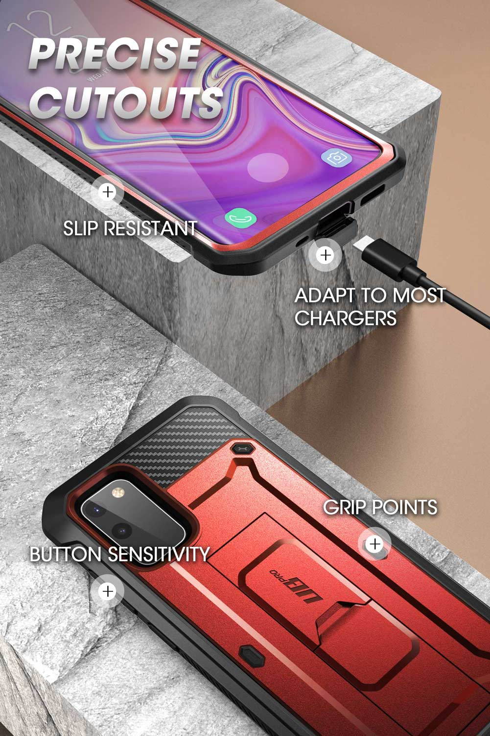 Unicorn Beetle Pro Series Designed for Samsung Galaxy S20 FE 5G Case (2020 Release), Full-Body Dual Layer Rugged Holster & Kickstand Case with Built-in Screen Protector (Black)