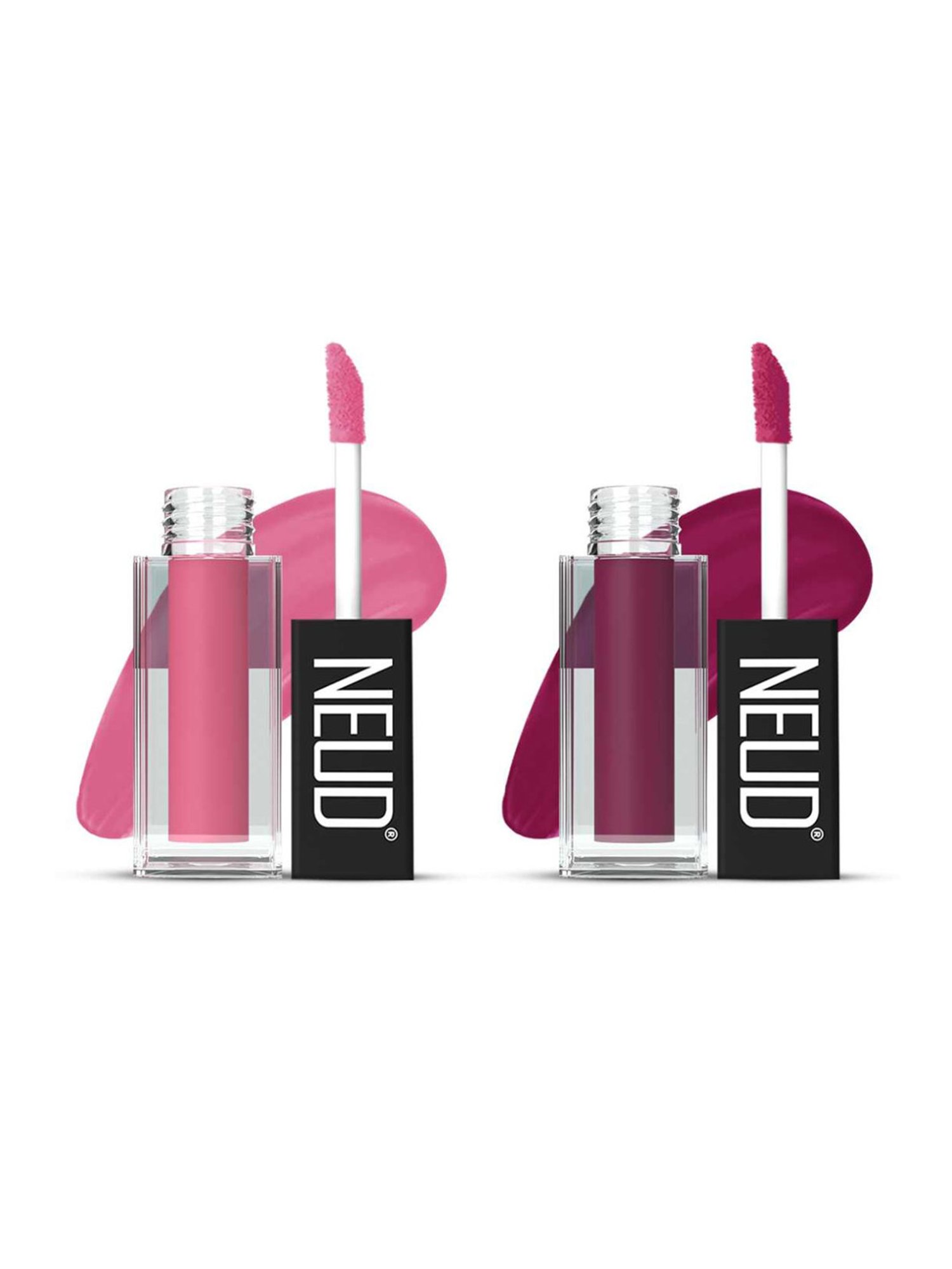 Neud Matte Liquid Lipstick Combo Supple Candy & Mauve-a-Licious with Two Lip Gloss Free