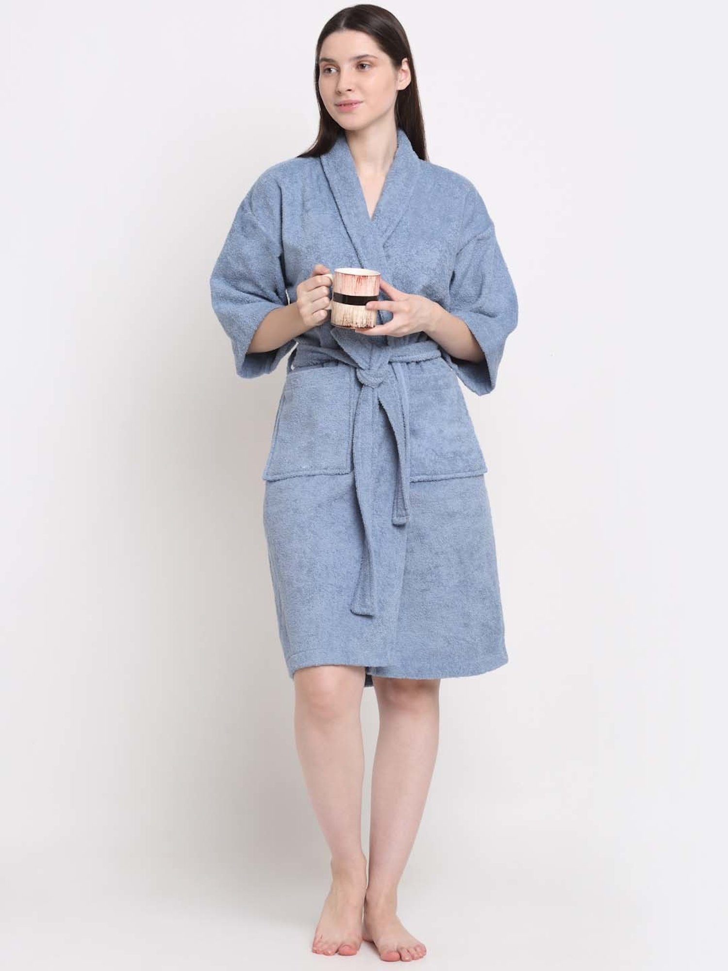 Trident Comfort Living Grey Cotton 380 GSM Bathrobe