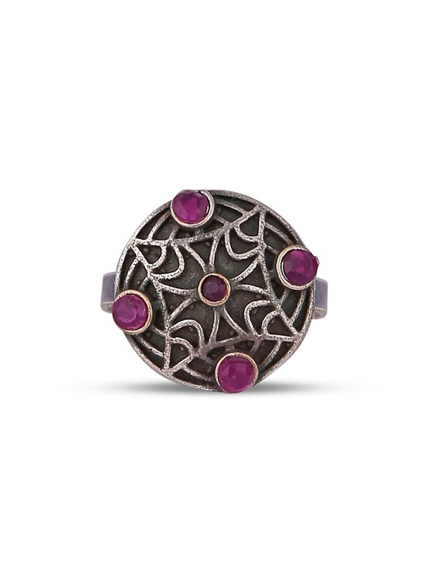 Fida Ethnic Oxidized Silver-Plated Toe Rings for Women