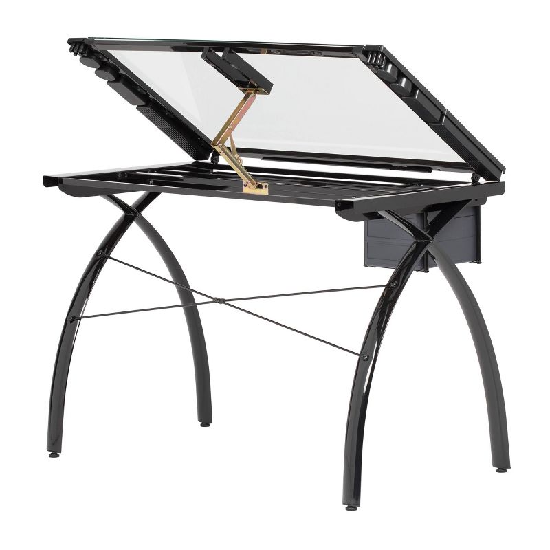 Canvas & Color Adjustable Craft Station Black/Clear Glass - Studio Designs