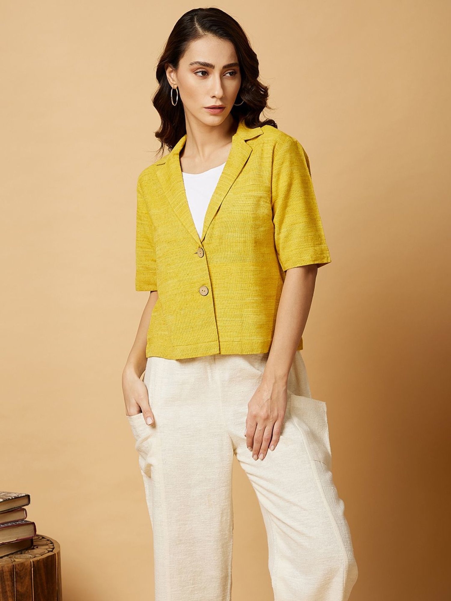 Arras Mustard Yellow Notch Collar Shirt