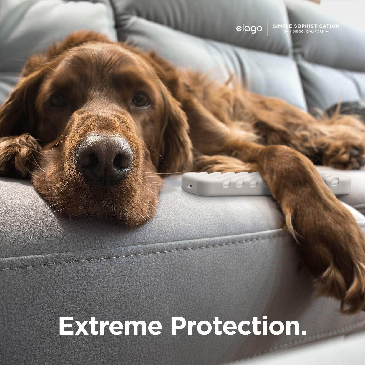 elago R3 Protective Case Compatible with Apple TV Siri Remote 1st Generation (White) - Extra Protection, Durable Silicone, Lanyard Included, Full Access