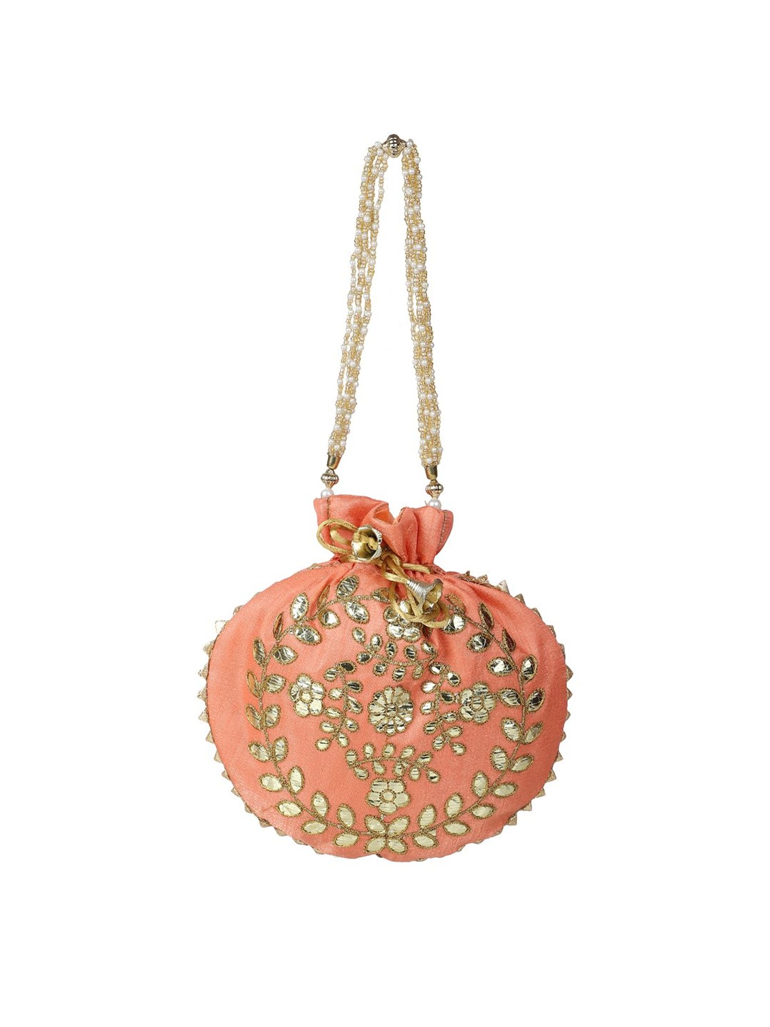 Aditi Wasan Peach Embellished Potli