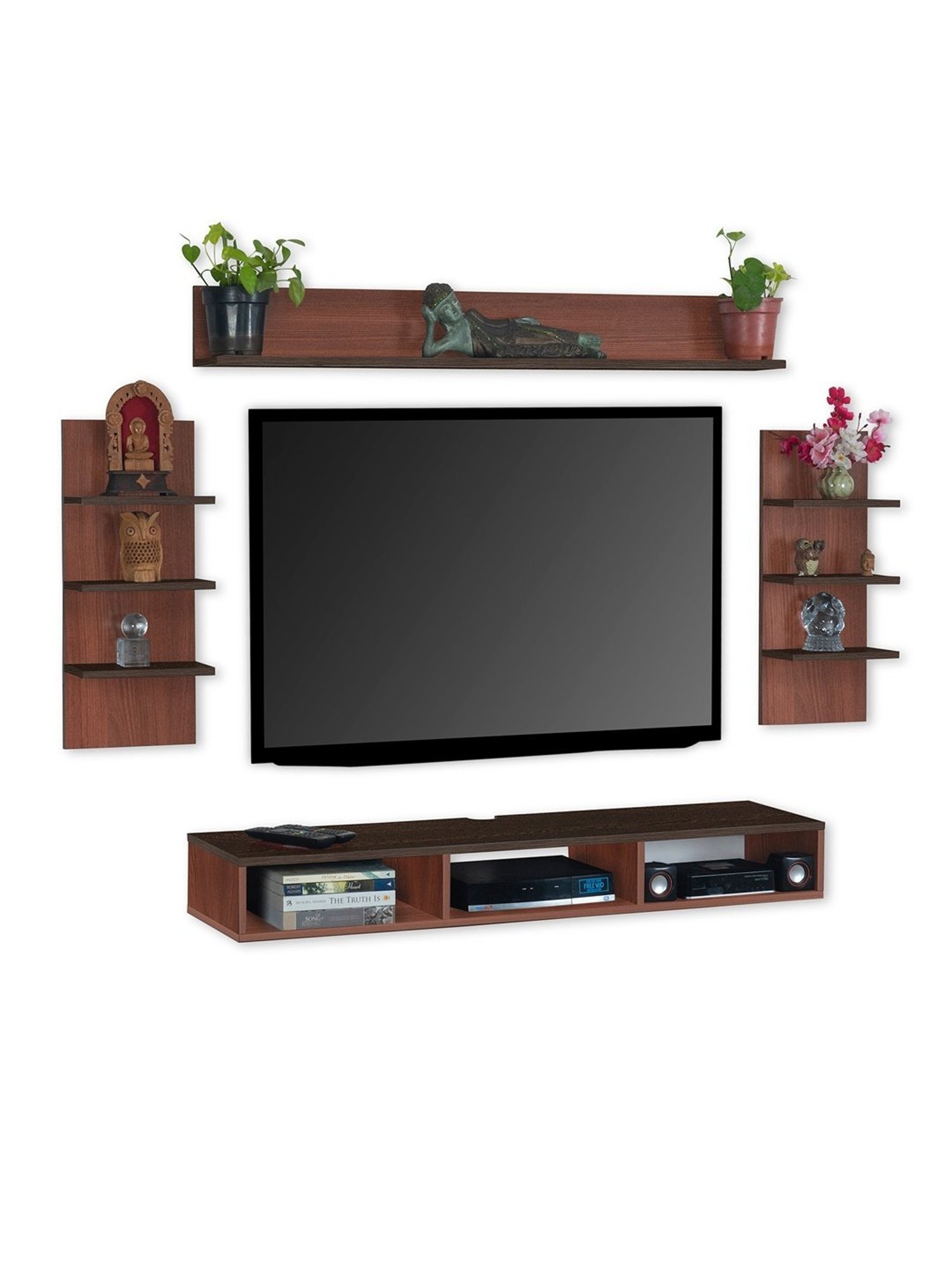 Delite Kom Eli Acacia Dark & Flowery Wenge Engineered Wood TV Entertainment Unit